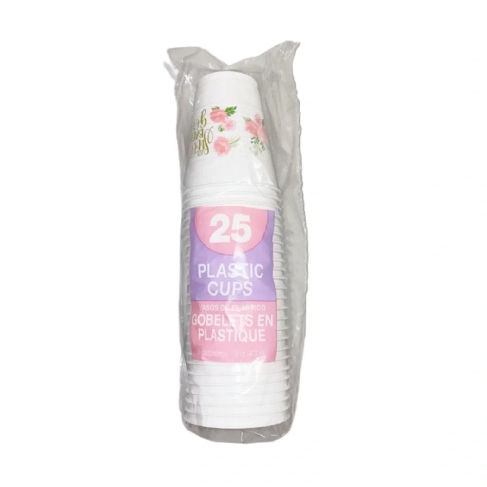 AMSCAN Floral Plastic Cups 25 Count